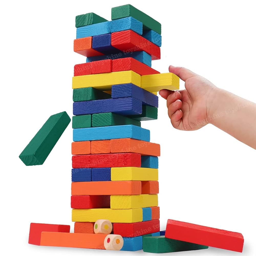 Wooden Color Digital Stacking Blocks