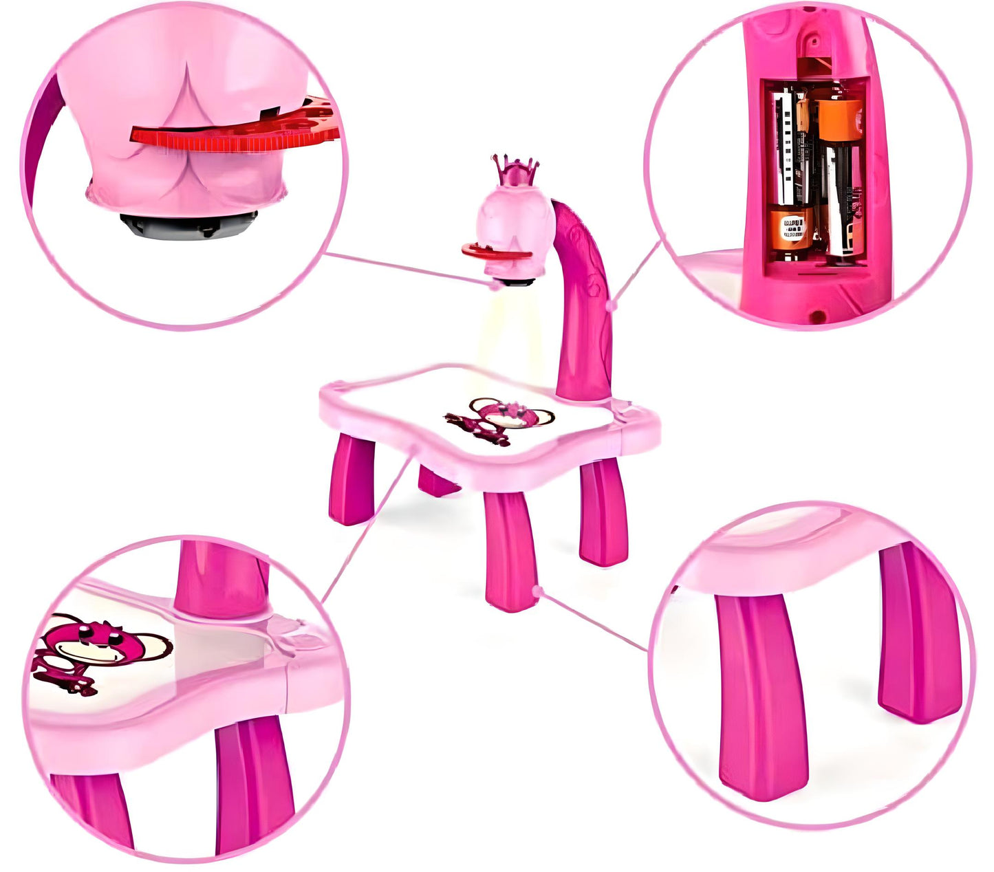 Children LED Projector Drawing Board β Kids Tracing Art Table Toy with 12 Markers & 24 Pattern Slides