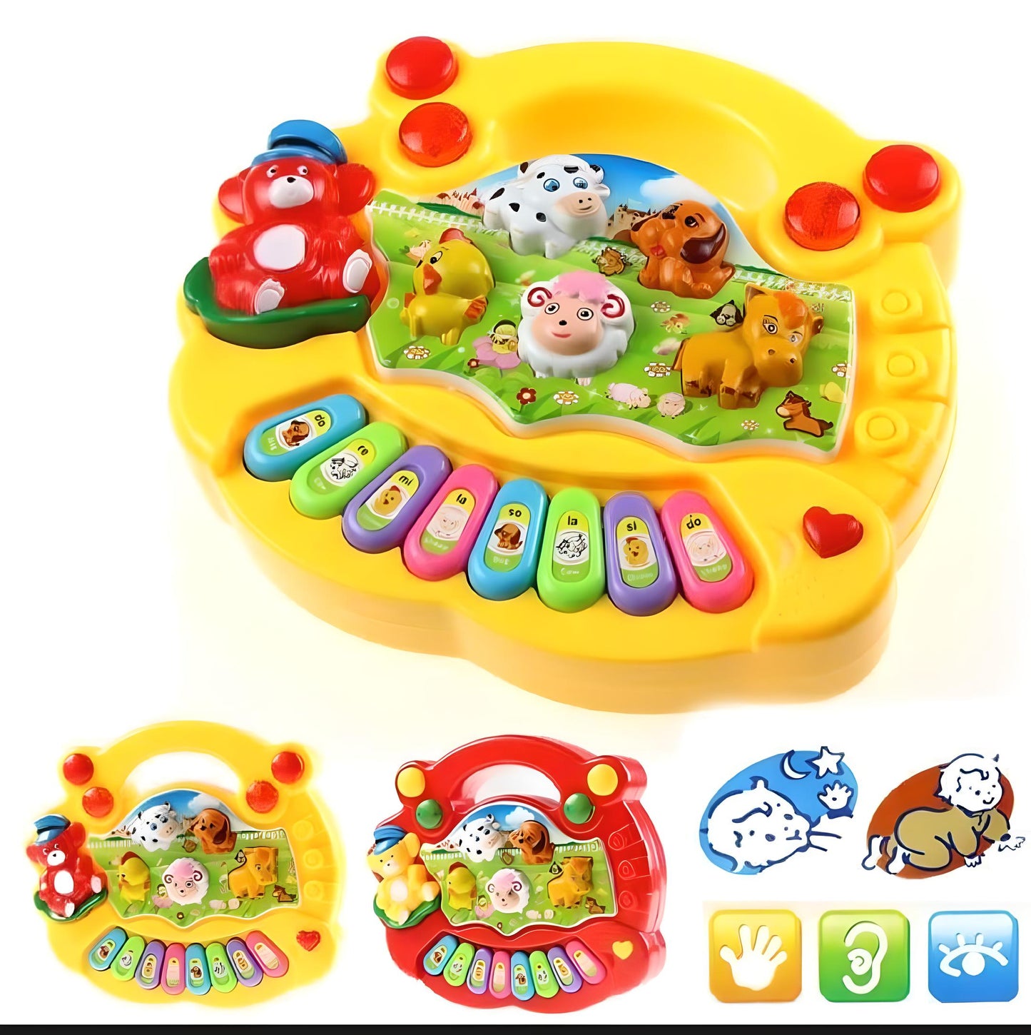 Kids Animal Farm Piano Music Toy – Educational Musical Keyboard with Animal Sounds, Lights & Songs | Early Learning Toy for Toddlers