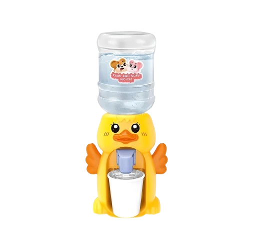 Mini Duck Water Dispenser Toy – LED Light & Sound Drinking Fountain for Kids | Dollhouse Play Kitchen Accessory