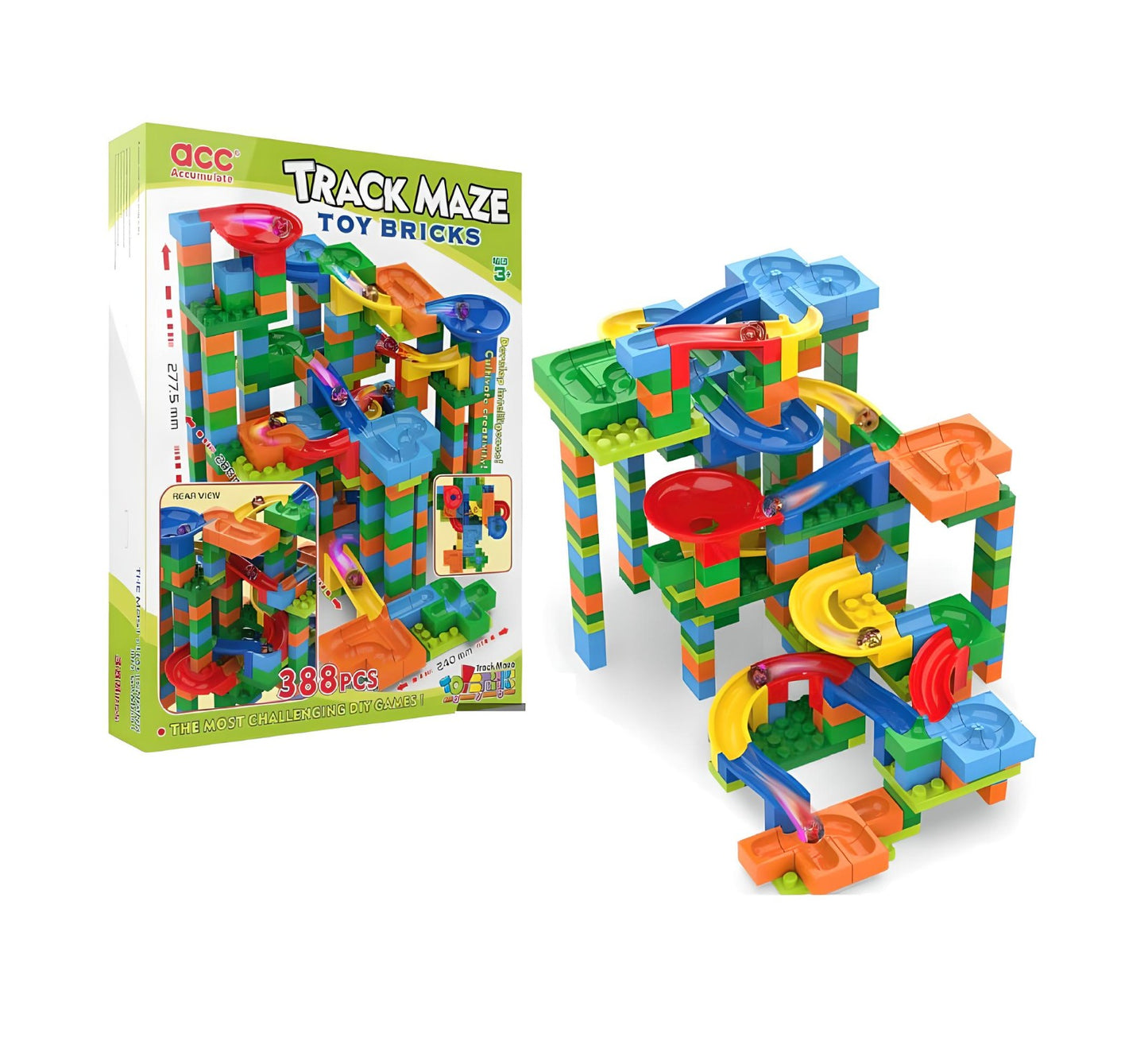Track Maze Construction – DIY Marble Run Building Toy Set