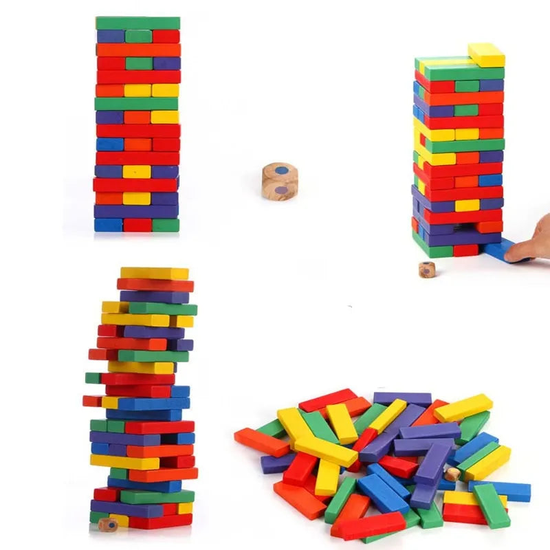 Wooden Color Digital Stacking Blocks
