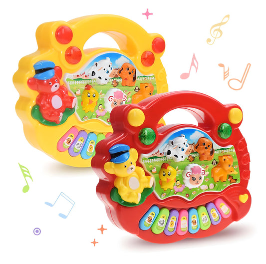 Kids Animal Farm Piano Music Toy – Educational Musical Keyboard with Animal Sounds, Lights & Songs | Early Learning Toy for Toddlers