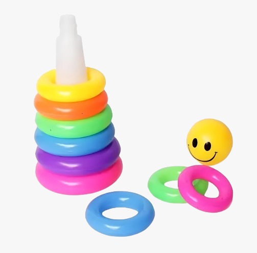 Kids Study Pileup Toy – Rainbow Ring Tower Stacking Game