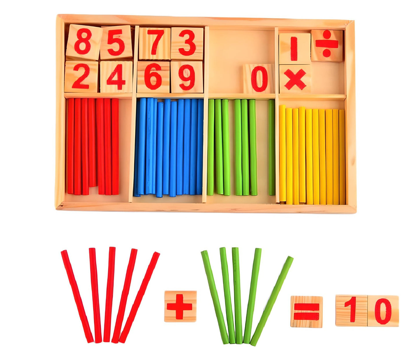 Wooden Numbers, Math Counting Sticks